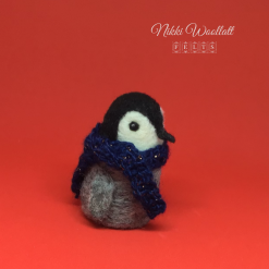 Penguin Chick needle felted sculpture