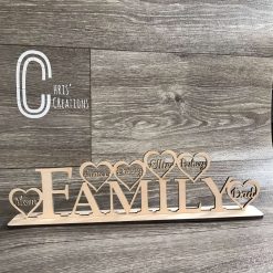 Wooden free standing family sign