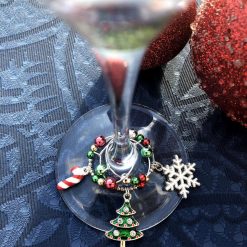 A set of 6 Christmas Wine Glass Charms 2 A set of 6 Christmas Wine Glass Charms 2